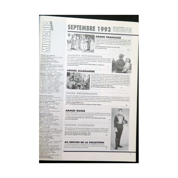 ARMES MILITARIA Magazine n° 98 septembre 1993 sur SS Polizei Division