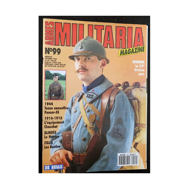 ARMES MILITARIA Magazine n° 99 de octobre 1993 les insignes la 25° DP