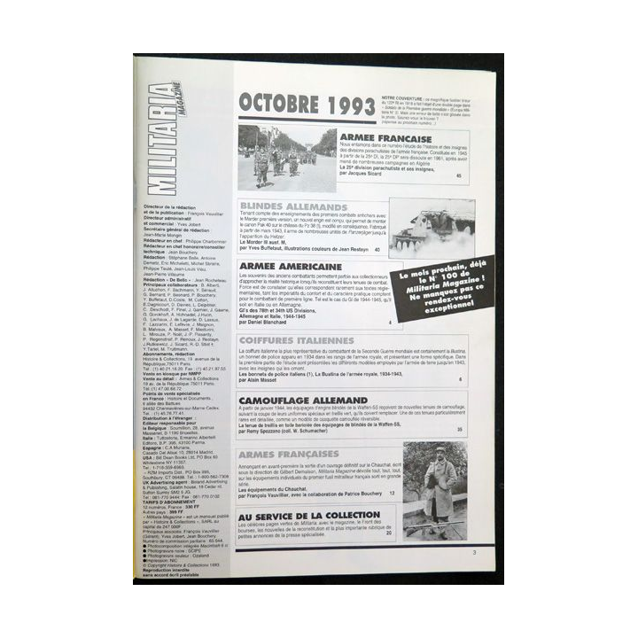ARMES MILITARIA Magazine n° 99 de octobre 1993 les insignes la 25° DP