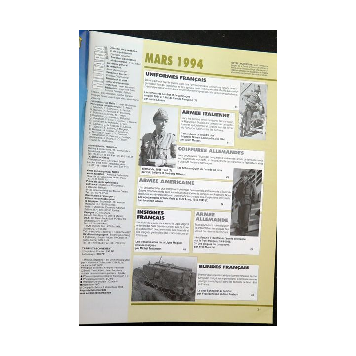 ARMES MILITARIA Magazine n° 104 de mars1994 la RAOC en Normandie 1944