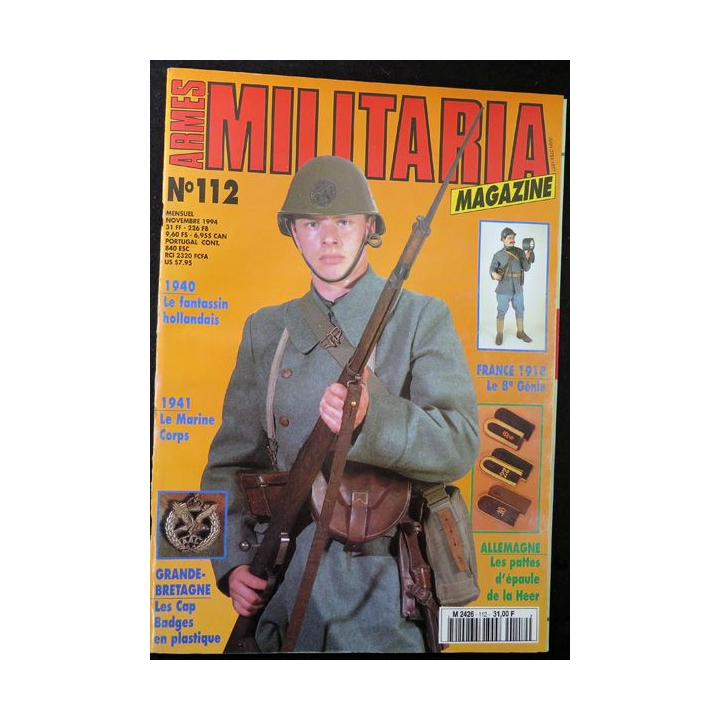 ARMES MILITARIA Magazine n° 112 de novembre 1994 sur le 8° génie 1918