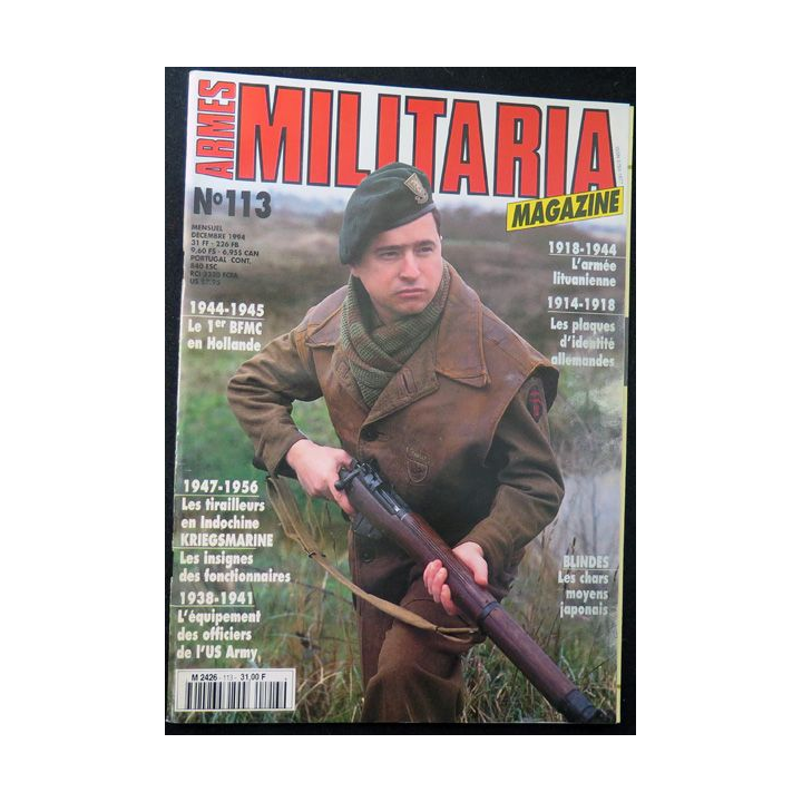 ARMES MILITARIA Magazine n° 113 de décembre 1994 sur les chars moyens japonais