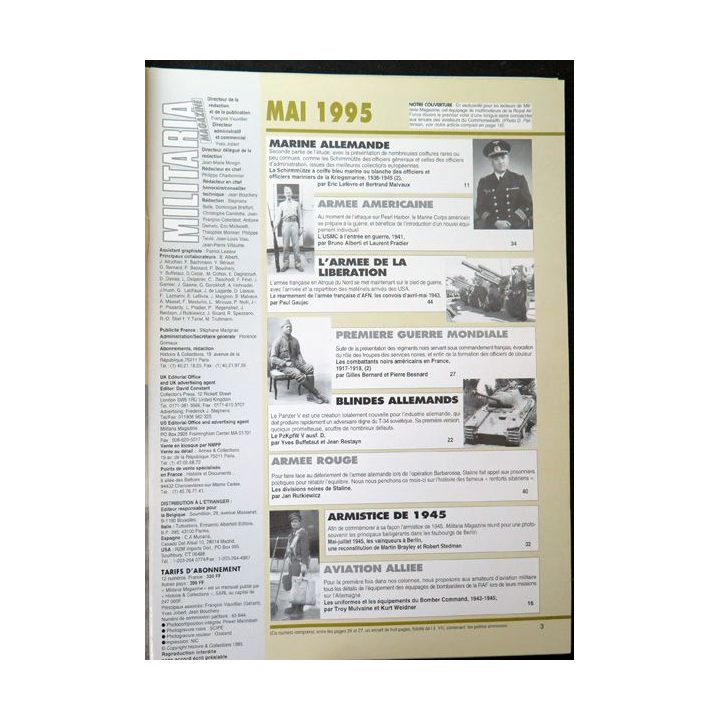 ARMES MILITARIA Magazine n° 118 de mai 1995 sur le Marine Corps 1941