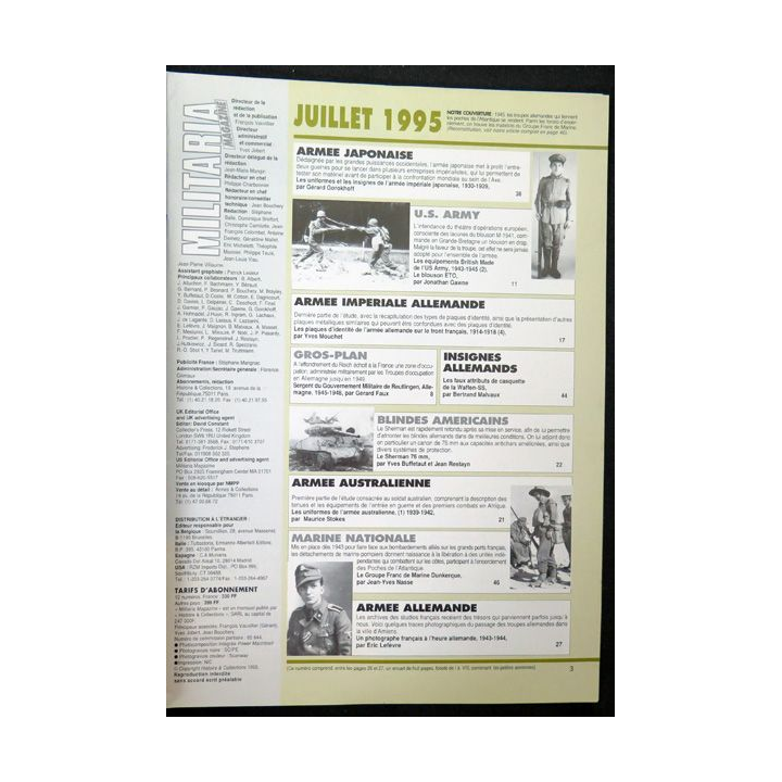 ARMES MILITARIA Magazine n° 120 de juillet 1995 sur la Division Littorio
