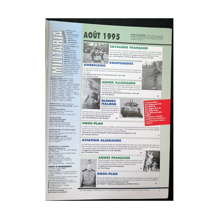 ARMES MILITARIA Magazine n° 121 de août 1995 détecteurs de mines US