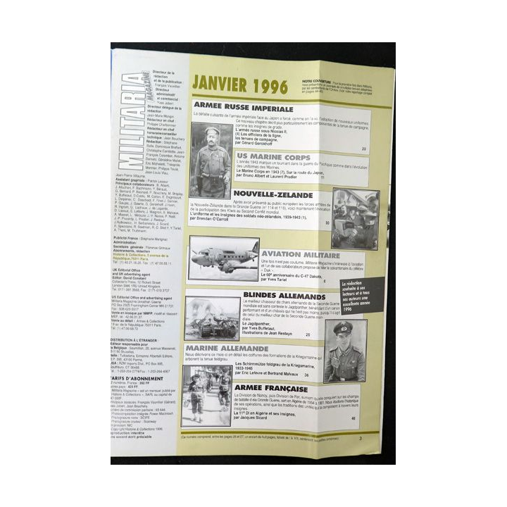 ARMES MILITARIA Magazine n° 126 de janvier 1996 sur la 11° DI en Algérie