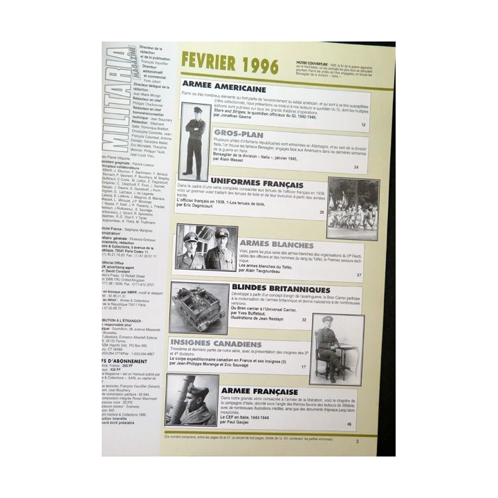ARMES MILITARIA Magazine n° 127 1996 sur la tenue des officiers 1939