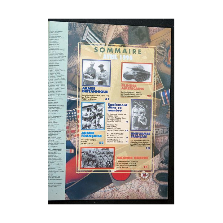 ARMES MILITARIA Magazine n° 129 de avril 1996 sur les Zouaves en tenue de toile