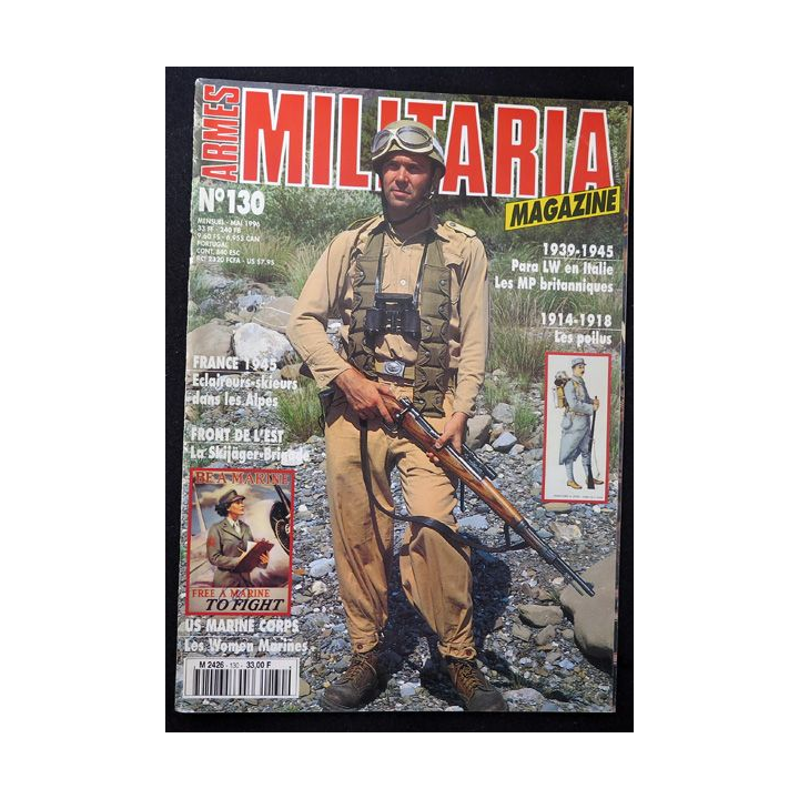 ARMES MILITARIA Magazine n° 130 de mai 1996 sur la skijäger brigade