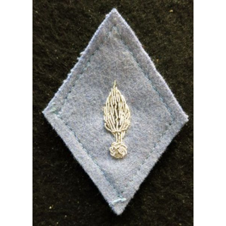 LOSANGE DE BRAS MODÈLE 45 : Ecusson d'officier de l'École d'application de l'arme blindée et de la cavalerie en cannetille