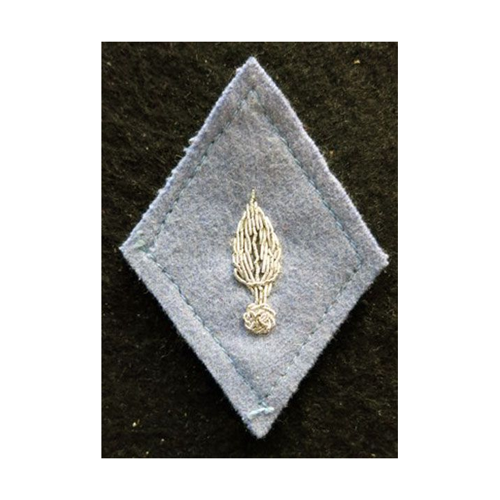 LOSANGE DE BRAS MODÈLE 45 : Ecusson d'officier de l'École d'application de l'arme blindée et de la cavalerie en cannetille