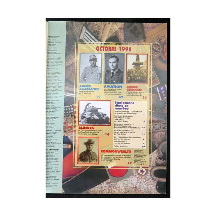 ARMES MILITARIA Magazine n° 135 de octobre 1996 sur l'armée de l'air en 1944