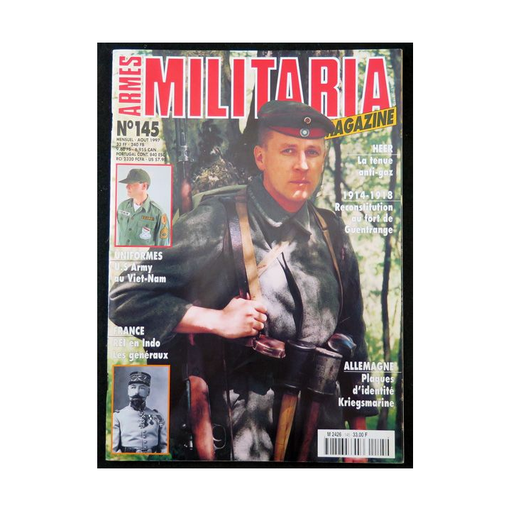 ARMES MILITARIA Magazine n° 145 de août 1997 sur la légion en Indo