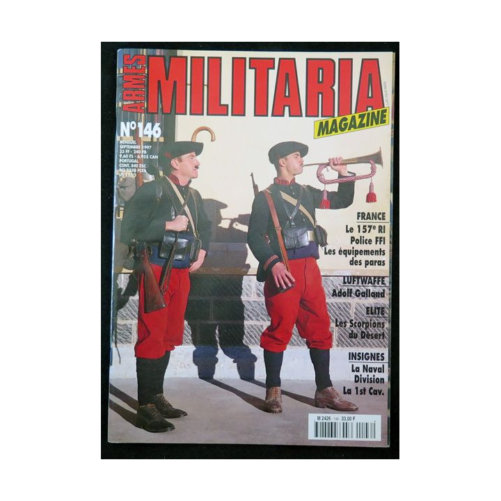 ARMES MILITARIA Magazine n° 146 de septembre 1997 sur le 157° RI