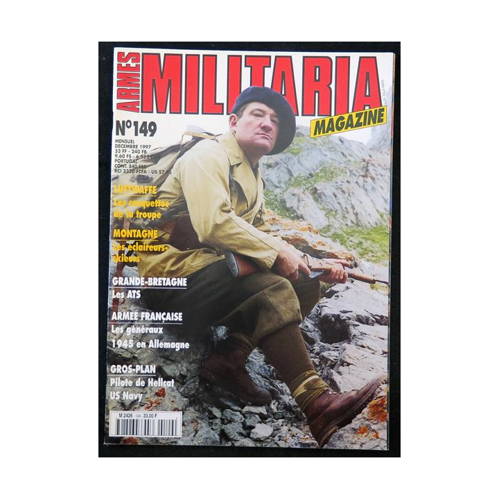 ARMES MILITARIA Magazine n° 149 de décembre 1997 sur les éclaireurs skieurs