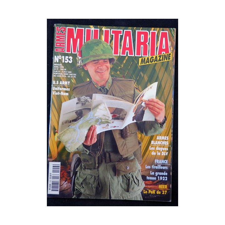 ARMES MILITARIA Magazine n° 153 de avril 1998 sur les tirailleurs
