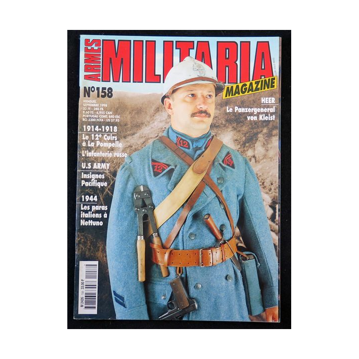 ARMES MILITARIA Magazine n° 158 de septembre 1998 sur le 12° Cuirs