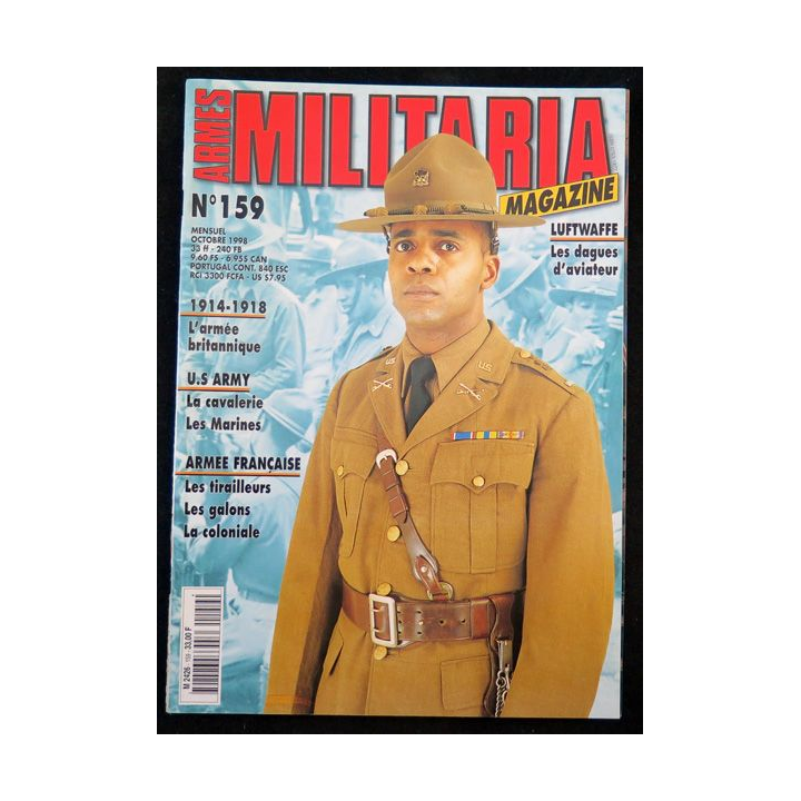 ARMES MILITARIA Magazine n° 159 de octobre 1998 sur les Tirailleurs