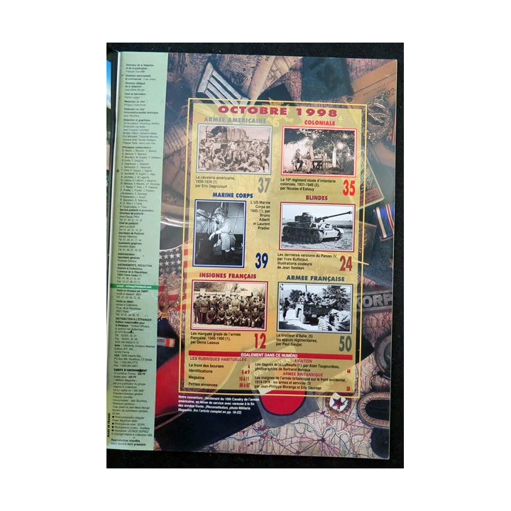 ARMES MILITARIA Magazine n° 159 de octobre 1998 sur les Tirailleurs