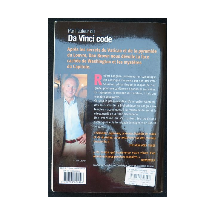 Le Symbole Perdu de Dan Brown aux Editions JC Lattès