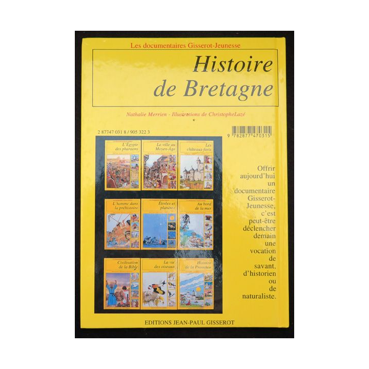 Histoire de Bretagne de Nathalie Merrien de Gisserot Jeunesse