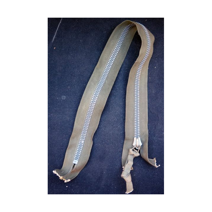 fermeture éclair grosses mailles vert armé longueur 50 cm