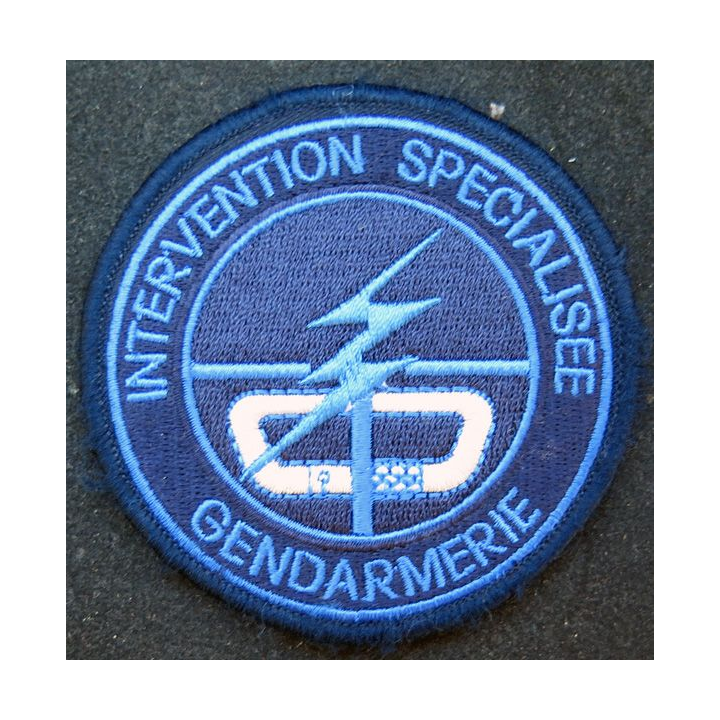 Insigne Gendarmerie nationale intervention spécialisée fond bleu