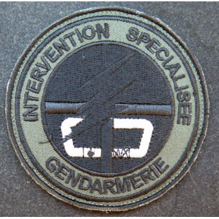 Insigne Gendarmerie nationale intervention spécialisée fond vert