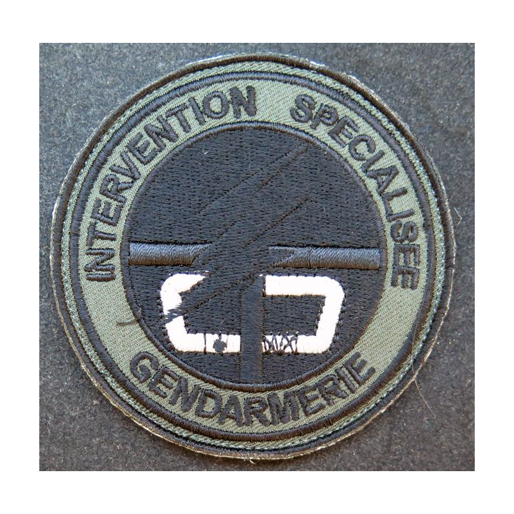 Insigne Gendarmerie nationale intervention spécialisée fond vert