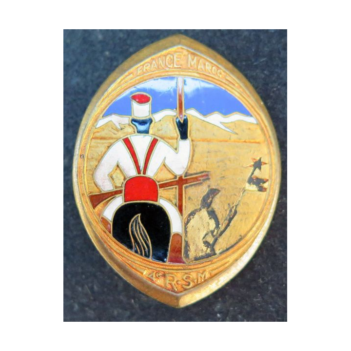 4° régiment de spahis marocains France Maroc cheval noir ombre gravée