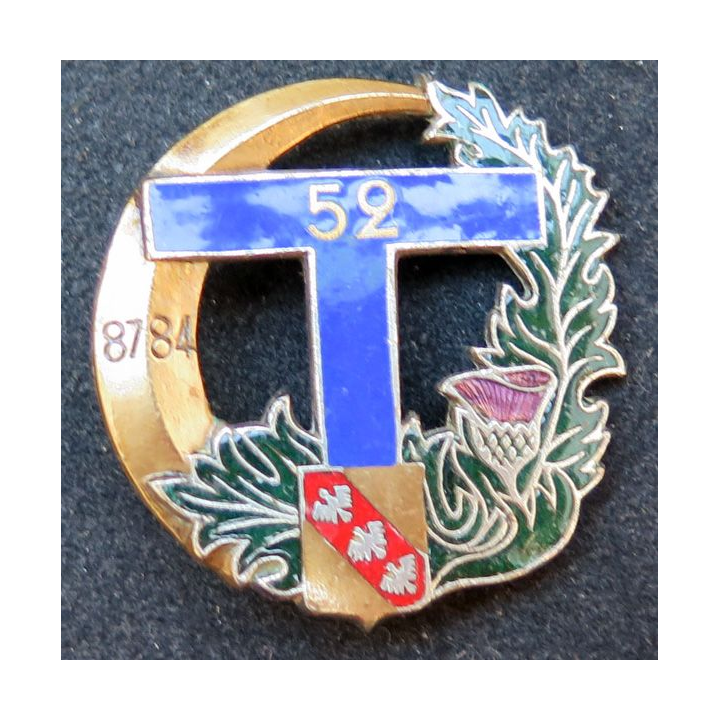 52° BT : 52° Bataillon des transmissions fabrication Arthus Bertrand G. 1191 émail