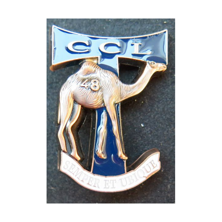 48° RT : insigne de la CCL du 48° régiment de transmissions de fabrication IMC, 1 bleu foncé