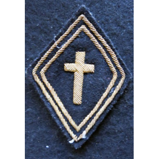 LOSANGE DE BRAS MODÈLE 45 : Ecusson d'évêque aux armées en cannetille période AFN