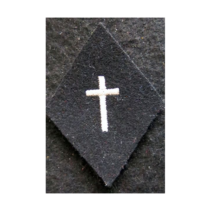 LOSANGE DE BRAS MODÈLE 45 : aumônier catholique adjoint fil argent (laminette)