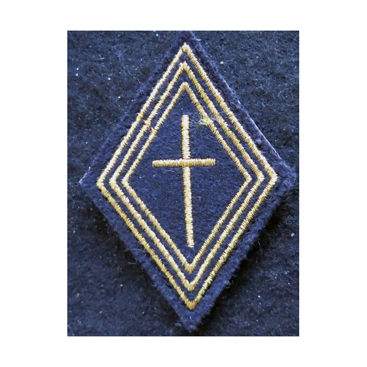 LOSANGE DE BRAS MODÈLE 45 : aumônier catholique Légion étrangère fil or (laminette)