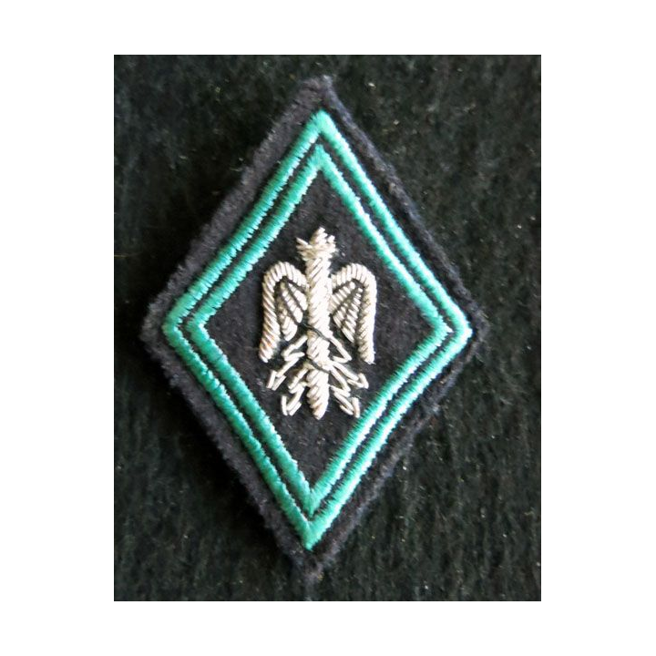 LOSANGE DE BRAS MODÈLE 45 : Ecusson d'officier d'Etat major Char de combat (RCC) en cannetille argent