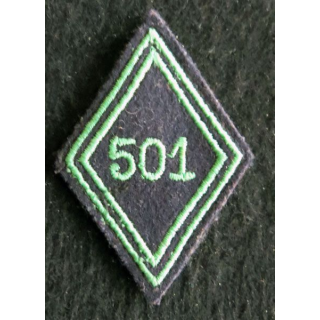 LOSANGE DE BRAS MODÈLE 45 : Ecusson troupe 501° régiment de chars de combat