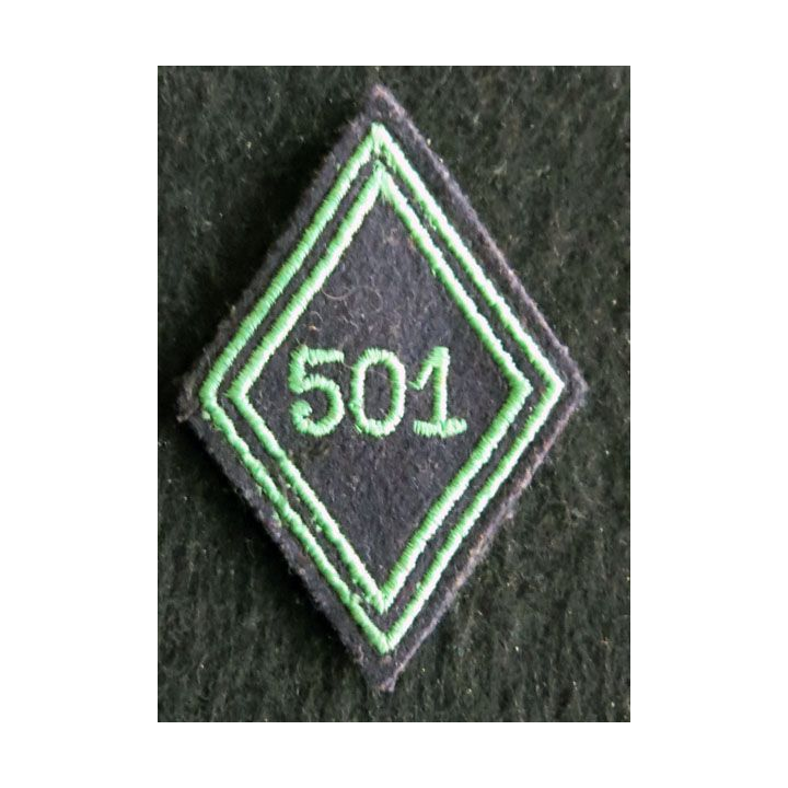 LOSANGE DE BRAS MODÈLE 45 : Ecusson troupe 501° régiment de chars de combat