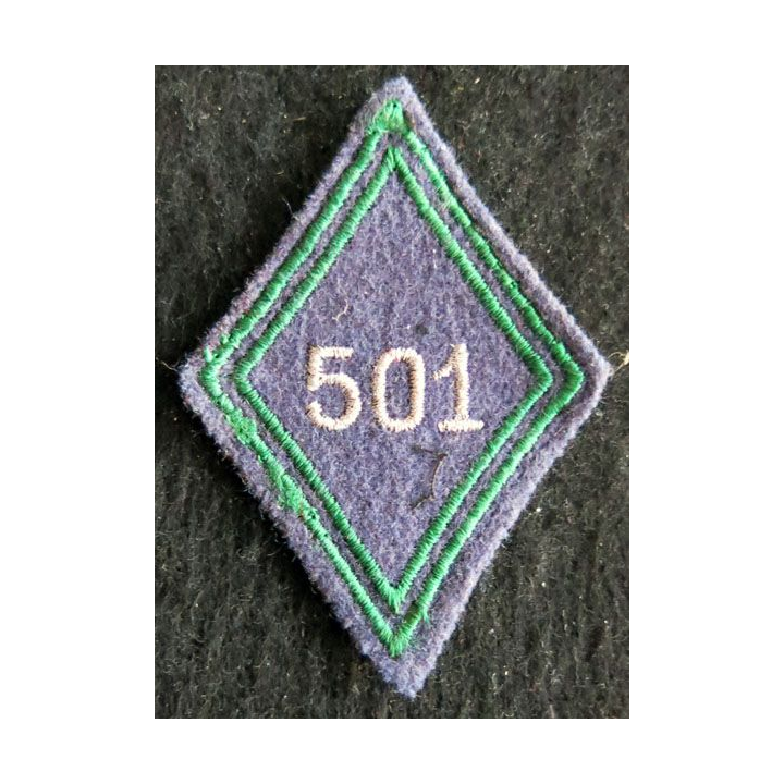 LOSANGE DE BRAS MODÈLE 45 : Ecusson sous officier 501° régiment de chars de combat