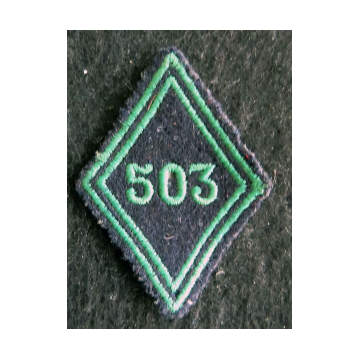 LOSANGE DE BRAS MODÈLE 45 : Ecusson troupe 503° régiment de chars de combat