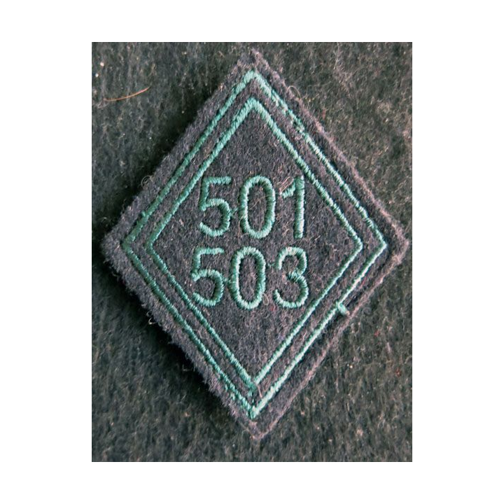 LOSANGE DE BRAS MODÈLE 45 : Ecusson troupe 501-503° régiment de chars de combat