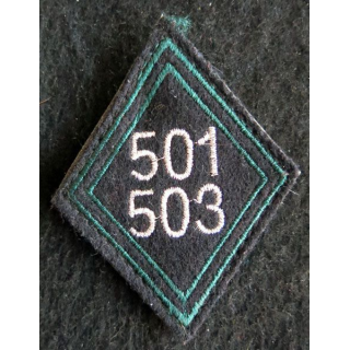 LOSANGE DE BRAS MODÈLE 45 : Ecusson sous officier 501-503° régiment de chars de combat
