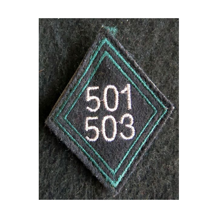 LOSANGE DE BRAS MODÈLE 45 : Ecusson sous officier 501-503° régiment de chars de combat