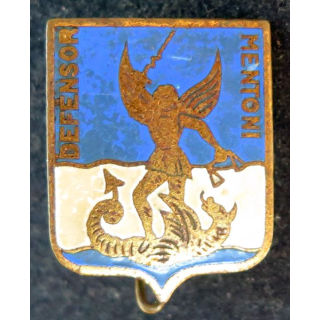 MENTON : insigne de la ville de Menton Defensor Mentoni en émail