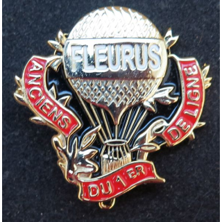 1° RI : insigne des anciens du 1° de ligne Fleurus fabrication Delsart et IMC