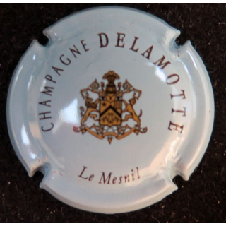  Muselet de bouteille champagne Delamotte n° 19a bleu pâle, noir et or
