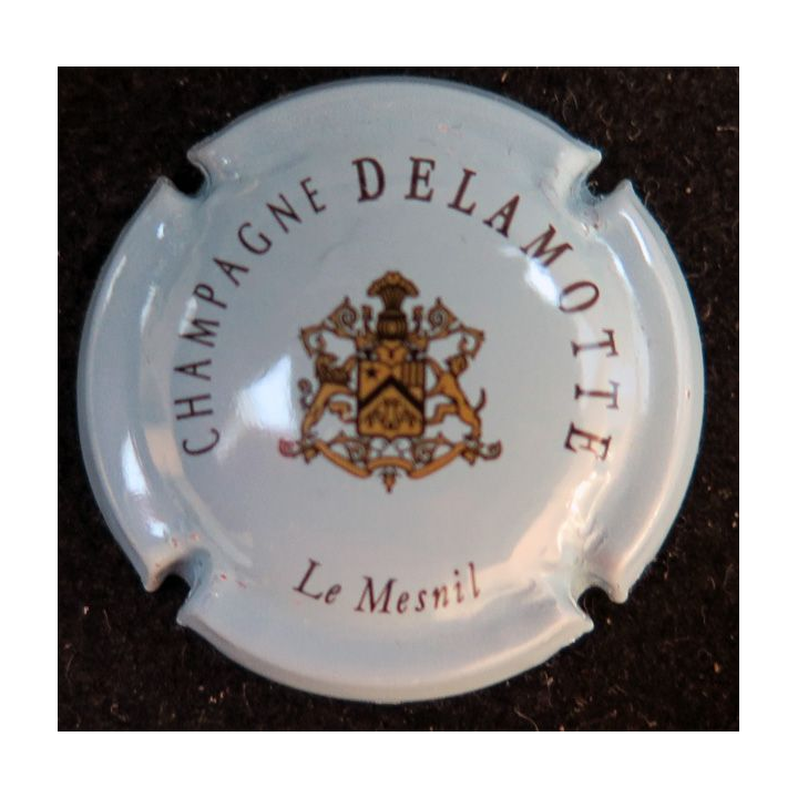  Muselet de bouteille champagne Delamotte n° 19a bleu pâle, noir et or