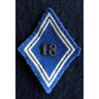 LOSANGE DE BRAS MODÈLE 45 : Ecusson officier 18° Bataillon Parachutiste de Choc 1951 en cannetille