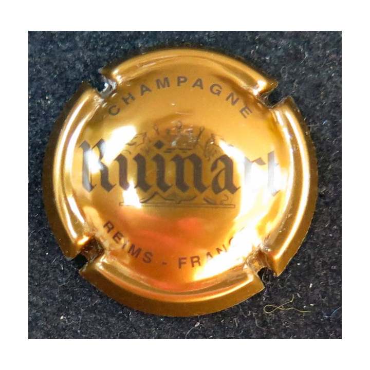 Capsule Muselet de champagne Ruinart n° 48 or et gris foncé 28 mm