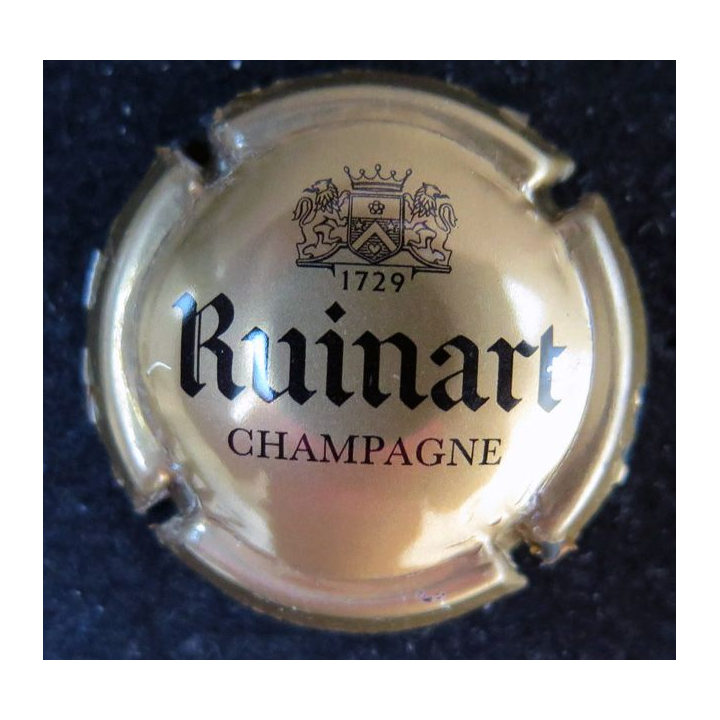 Capsule Muselet de champagne Ruinart n° 62 or-bronze et noir 28 mm